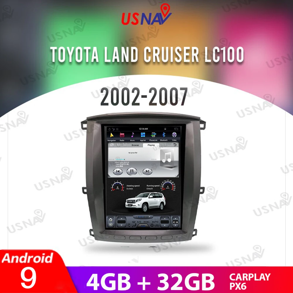 USNAV 4G+32G 12.1" For Toyota Land Cruiser LC100 2002-2007 Tesla Screen Android 9 Car Multimedia GPS Navi Head Unit Carplay DSP
USNAV 4G+32G 12.1" For Toyota Land Cruiser LC100 2002-2007 Tesla Screen Android 9 Car Multimedia GPS Navi Head Unit Carplay DSP