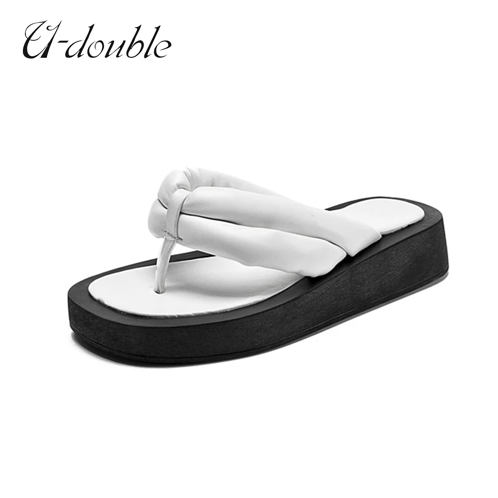 U-DOUBLE Brand Women Genuine Leather Summer Slippers Large Size Flat Shoes Outdoor Flip Flops Sandals Comfortable Female Sandals
U-DOUBLE Brand Women Genuine Leather Summer Slippers Large Size Flat Shoes Outdoor Flip Flops Sandals Comfortable Female Sandals