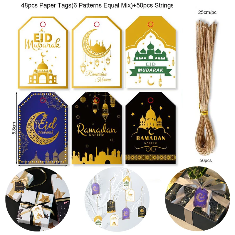 48Pcs Muslim Eid Mubarak Tag Ramadan Festival Party Decoration Gift Bag Boxes Hanging Paper Decor
48Pcs Muslim Eid Mubarak Tag Ramadan Festival Party Decoration Gift Bag Boxes Hanging Paper Decor