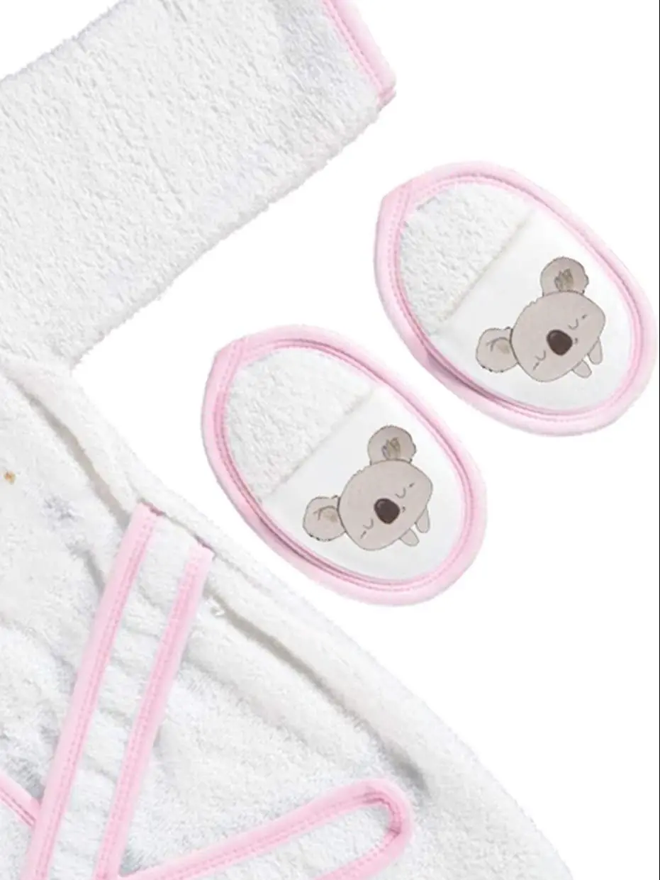 Baby Girl Bathrobe and Bath Slippers Set 0-1 Age Organic Plush Cotton Turkish Towel Fabric Washable Pink & White Color
Baby Girl Bathrobe and Bath Slippers Set 0-1 Age Organic Plush Cotton Turkish Towel Fabric Washable Pink & White Color