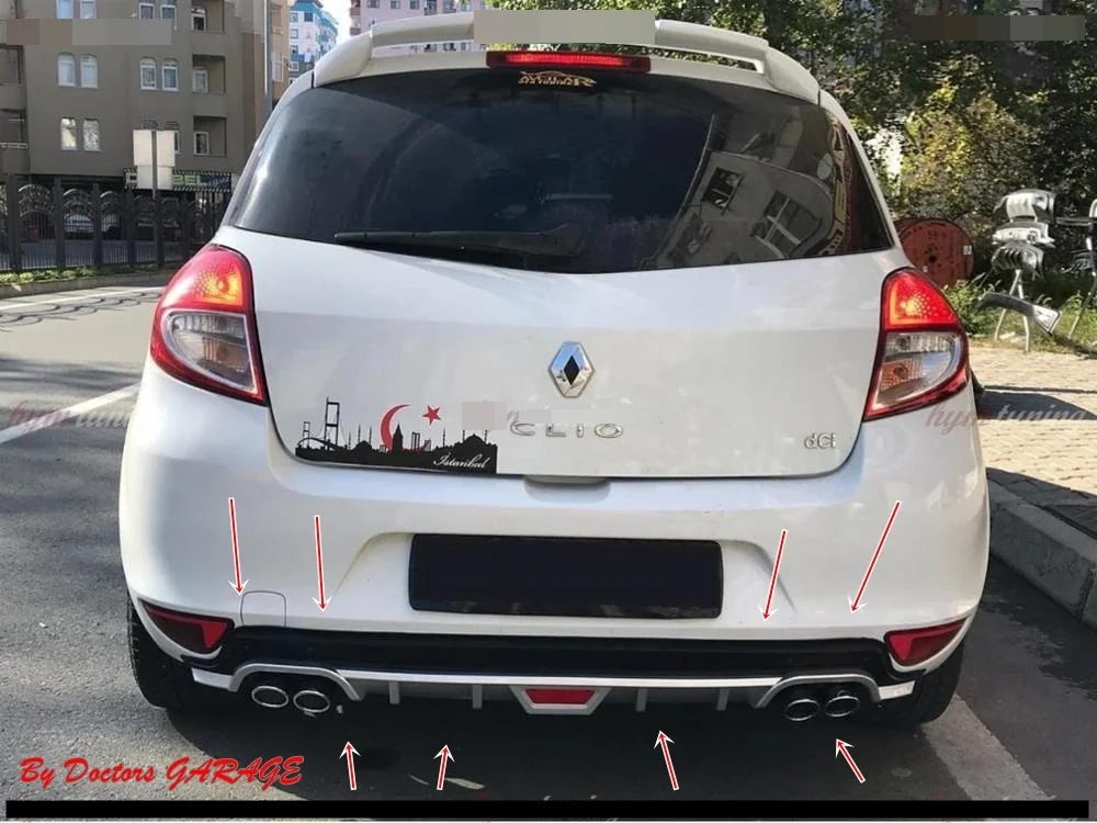For Renault Clio 3 Hatchback Diffuser Accessories Universal Compatible Modified 4 Fake Exhaust Rear Bumper Attachment Car 
For Renault Clio 3 Hatchback Diffuser Accessories Universal Compatible Modified 4 Fake Exhaust Rear Bumper Attachment Car