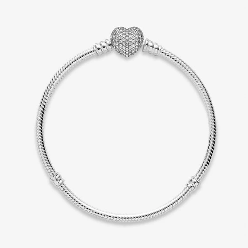PANDORA Silver Bracelet Moments Sparkling Crystal Love Heart Clasp Chain With Box 
PANDORA Silver Bracelet Moments Sparkling Crystal Love Heart Clasp Chain With Box