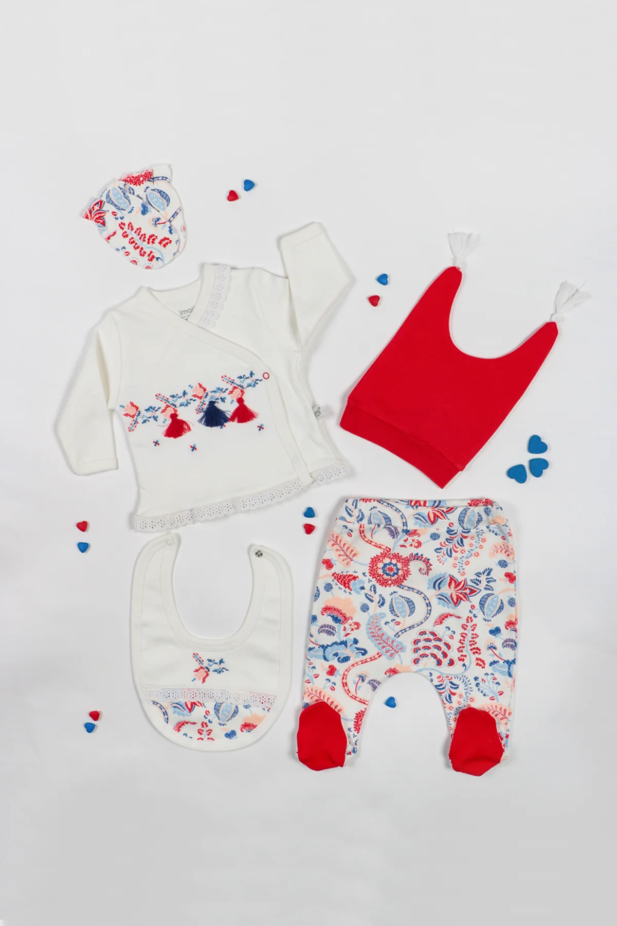 With Girl Cross Stitch and Tulips 5 Pieces Newborn Baby Girl Hospital Outfit Cotton
With Girl Cross Stitch and Tulips 5 Pieces Newborn Baby Girl Hospital Outfit Cotton