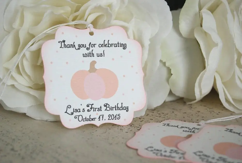 Custom text Pink Pumpkin baby shower favor tags, little pumpkin first birthday tags, Little pumpkin baby shower thank you tags
Custom text Pink Pumpkin baby shower favor tags, little pumpkin first birthday tags, Little pumpkin baby shower thank you tags