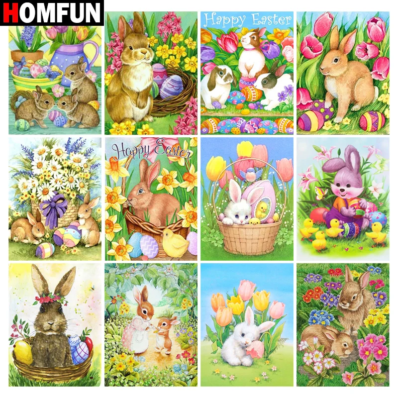 HOMFUN Diamond Painting Cross Stitch "flower animal rabbit" 5D DIY Diamond Embroidery Full Square/round Rhinestone Of Picture
HOMFUN Diamond Painting Cross Stitch "flower animal rabbit" 5D DIY Diamond Embroidery Full Square/round Rhinestone Of Picture