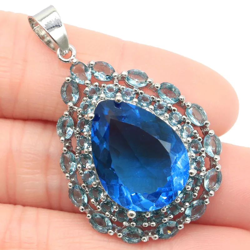 44x26mm Big Silver Pendant Delicate Fine Cut Created Rhodolite Garnet Blue Topaz Women Party Silver Pendant
44x26mm Big Silver Pendant Delicate Fine Cut Created Rhodolite Garnet Blue Topaz Women Party Silver Pendant