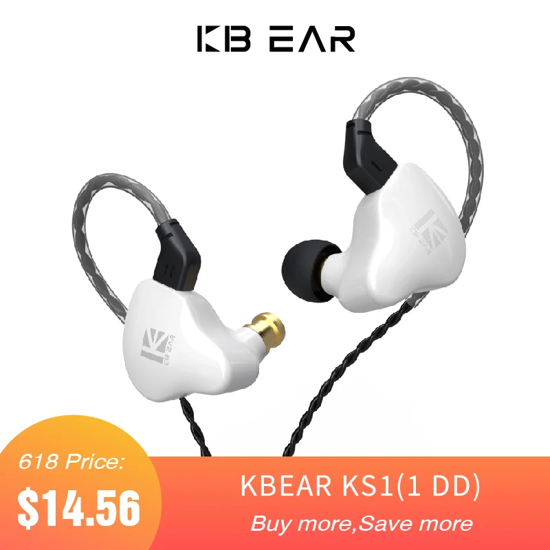 KBEAR KS1 Двойные магнитные динамические наушники вкладыши HIFI проводные с