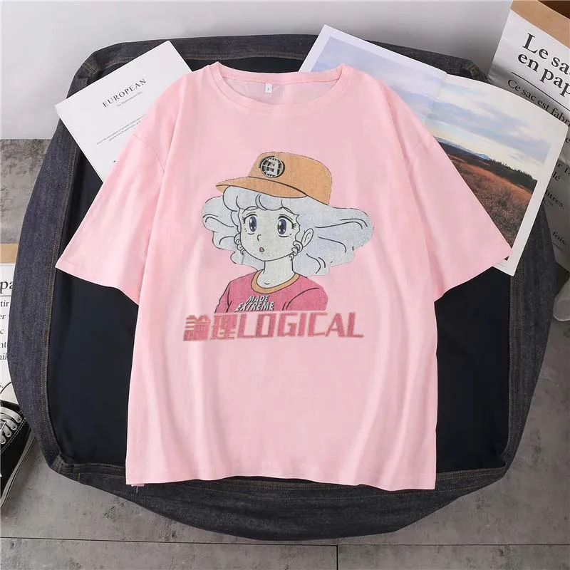 Japanese Anime Cartoon Cute Girl Harajuku T-Shirt Oversized Cotton Round Neck Loose Top Unisex Casual Fashion 14-Color Top
Japanese Anime Cartoon Cute Girl Harajuku T-Shirt Oversized Cotton Round Neck Loose Top Unisex Casual Fashion 14-Color Top