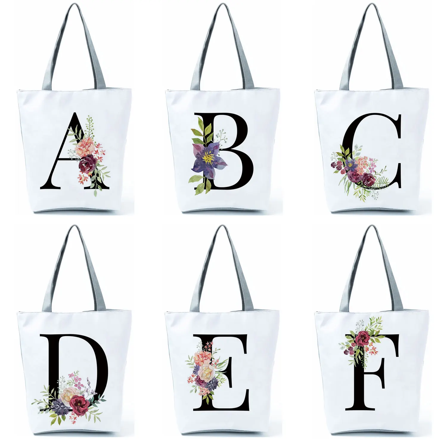 Initial Letter Floral Print Shoulder Bag Friend's Creative Gifts Handbag All-Match Female Shopping Bags Durable Outdoors Tote
Initial Letter Floral Print Shoulder Bag Friend's Creative Gifts Handbag All-Match Female Shopping Bags Durable Outdoors Tote