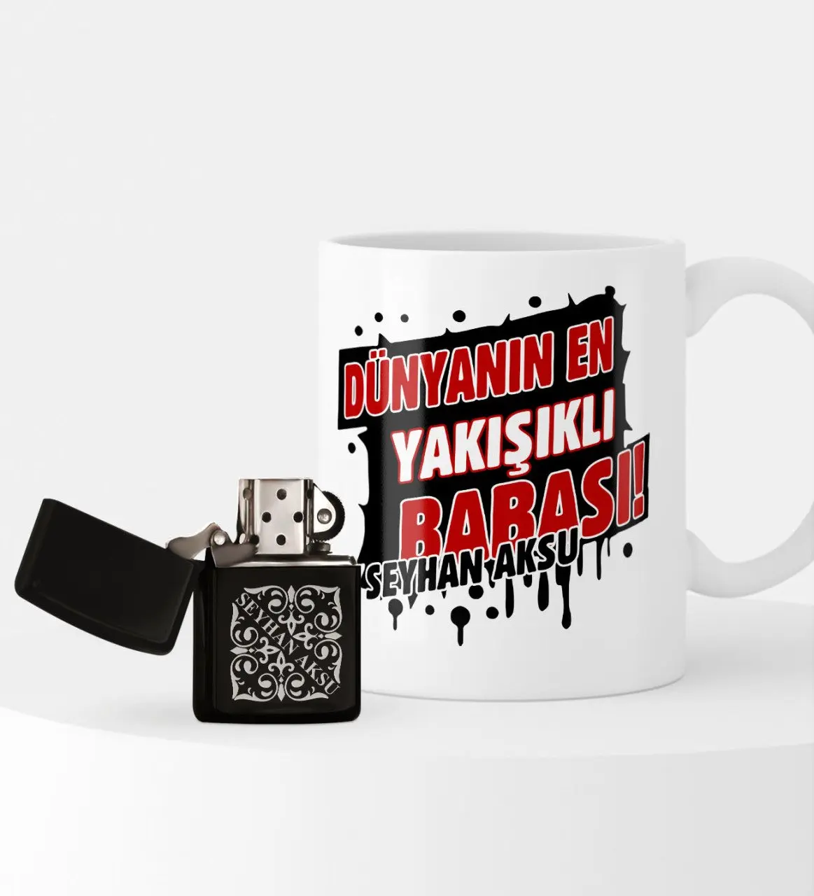 Сделанный на заказ самый красивый в мире бензиновый Зажигалка для папы и кружка Seti-1
Сделанный на заказ самый красивый в мире бензиновый Зажигалка для папы и кружка Seti-1