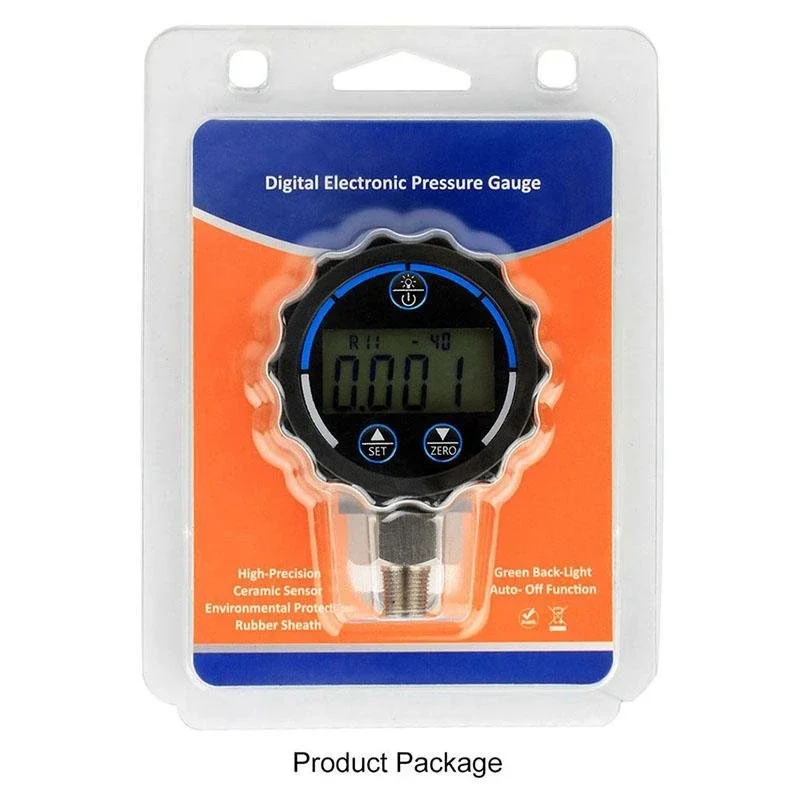 Elitech PG-30 Blue Digital Low Pressure Gauge for HVAC Refrigerant with Backlight -14.5~500 PSI 1/8'' NPT
Elitech PG-30 Blue Digital Low Pressure Gauge for HVAC Refrigerant with Backlight -14.5~500 PSI 1/8'' NPT