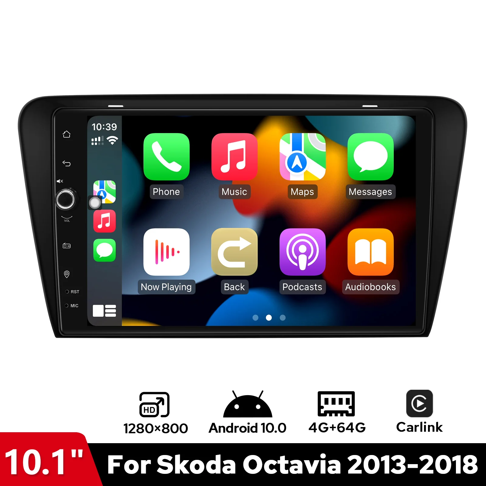 

Android 10.0 10.1"Head Unit Car Radio GPS Navigation For Skoda Octavia 2013-2018 After Market Sount System Multimedia Player DVR