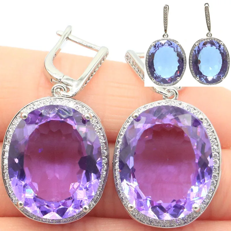 40x21mm Big European Design Jewelry Set Color Changing Alexandrite Topaz CZ Woman's Party Silver Earrings Pendant
40x21mm Big European Design Jewelry Set Color Changing Alexandrite Topaz CZ Woman's Party Silver Earrings Pendant