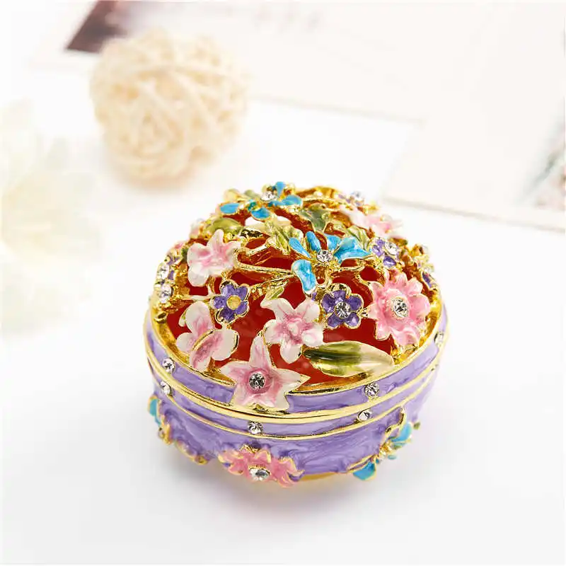 Crystal Enamel Metal Colorful Flower Vintage Jewelry Box Wedding Party Gift Earrings Ring Storage Box Wholesale
Crystal Enamel Metal Colorful Flower Vintage Jewelry Box Wedding Party Gift Earrings Ring Storage Box Wholesale