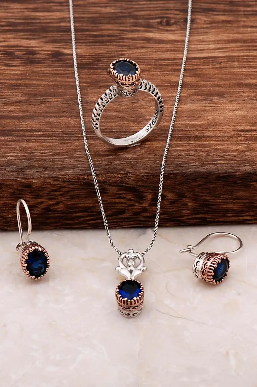 Sapphire Zircon Handmade Silver Design Set 2052Hand Made Silver Jewellery Set
Sapphire Zircon Handmade Silver Design Set 2052Hand Made Silver Jewellery Set