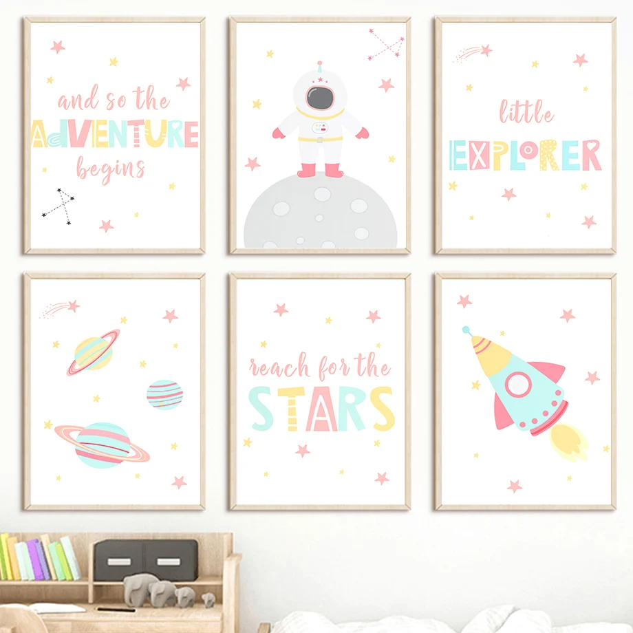 Cartoon Space Astronaut Star Rocket Planet Wall Art Canvas Painting Nordic Posters And Prints Wall Pictures Baby Kids Room Decor
Cartoon Space Astronaut Star Rocket Planet Wall Art Canvas Painting Nordic Posters And Prints Wall Pictures Baby Kids Room Decor