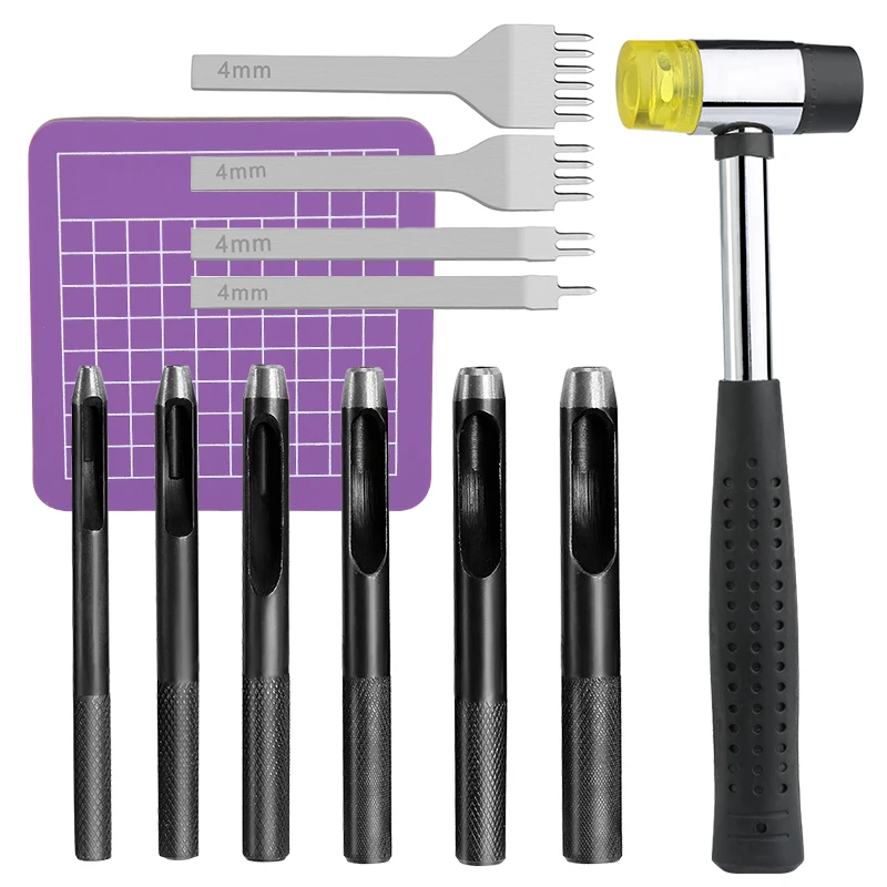 MIUSIE High Quality Leather Hole Punch Round Steel Leather Craft Hollow Hole Punch With Purple Cutting Mat For Clothing Canvas
MIUSIE High Quality Leather Hole Punch Round Steel Leather Craft Hollow Hole Punch With Purple Cutting Mat For Clothing Canvas