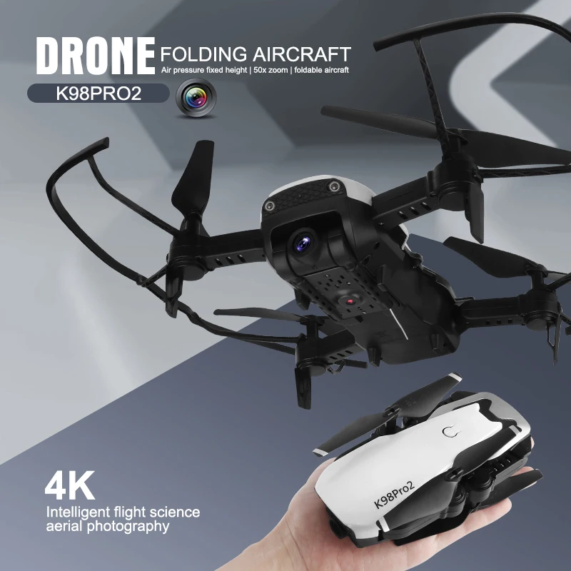 Квадрокоптер K98 Pro 2 складной с двойной камерой 4K HD и Wi Fi|Квадрокоптеры камерами| |