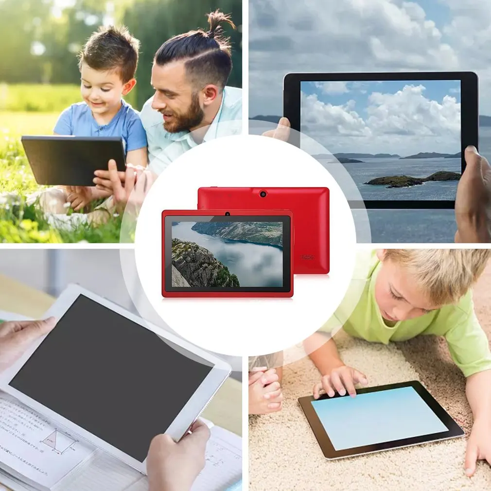

Новый 7-дюймовый детский планшет A33 Quad Core Mali-400 MP GPU емкостный сенсорный экран Wi-Fi беспроводной планшетный ПК до 1,5 ГГц Быстрая доставка