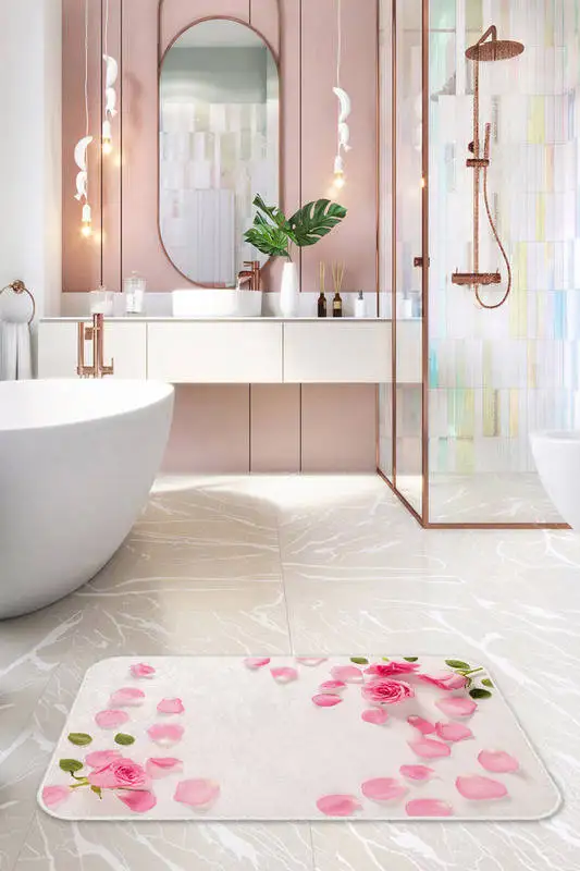 Bath Mat Pink & Red Flower Bathroom Rug Toilet Carpet 2 Piece Set Non-Slip Home Decor Modern Floor Soft Bamboo Texture
Bath Mat Pink & Red Flower Bathroom Rug Toilet Carpet 2 Piece Set Non-Slip Home Decor Modern Floor Soft Bamboo Texture
