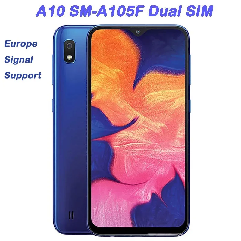 

Samsung Galaxy A10 A105F 6.2" Unlocked Cell Phone Refurbished 2GB RAM 32GB ROM 13mp Mobile Phone Dual SIM Android Smartphone