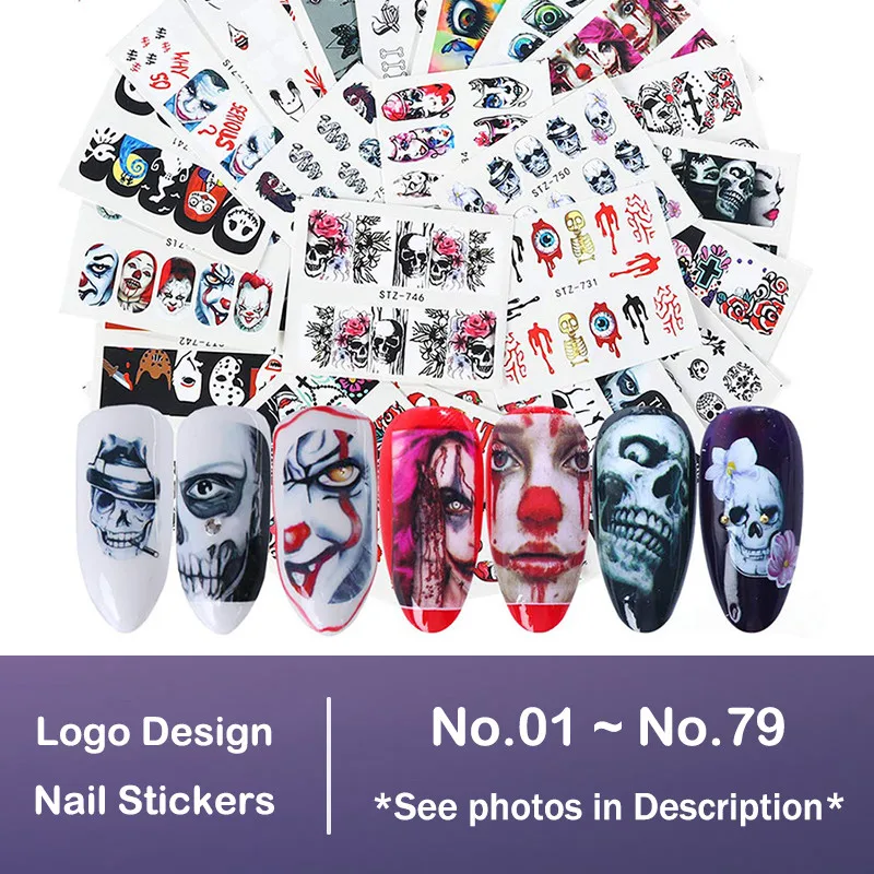 60 Styles Nail Art Stickers Luxury Designer Brand Logo Skull Ghost Joker Manicures Watermark Adhesive Decoration Slider Decals
60 Styles Nail Art Stickers Luxury Designer Brand Logo Skull Ghost Joker Manicures Watermark Adhesive Decoration Slider Decals