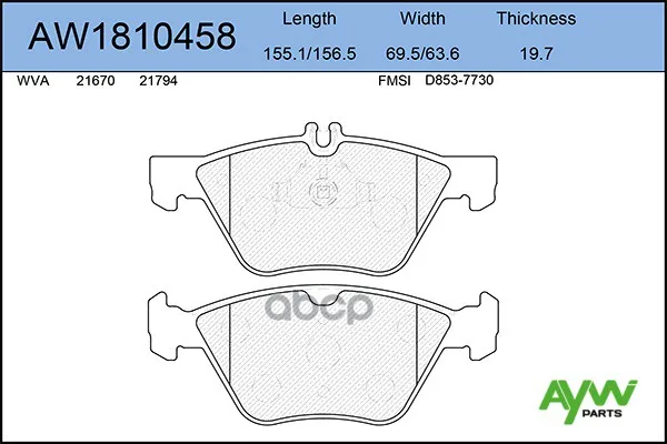 Колодки Тормозные Передние Aw1810458 Mb E200 320d(W210) 95|Электрические ломтерезки| |