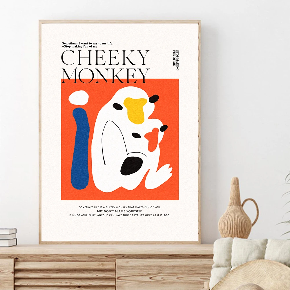 Abstract Picture Cartoon Cheeky Monkey Wall Art Canvas Painting Prints Funny Animal Poster Nordic Modern Living Room Home Decor
Abstract Picture Cartoon Cheeky Monkey Wall Art Canvas Painting Prints Funny Animal Poster Nordic Modern Living Room Home Decor