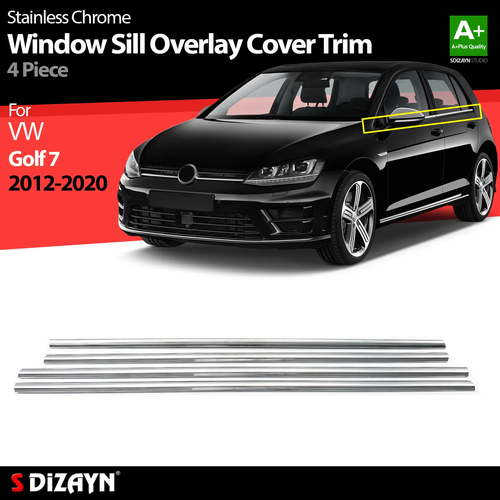 S Dizayn For Volkswagen Golf 7 Chrome Window Sill Overlay Cover Trim Stainless Steel 4 Pcs Exterior Car Accessories Parts Auto
S Dizayn For Volkswagen Golf 7 Chrome Window Sill Overlay Cover Trim Stainless Steel 4 Pcs Exterior Car Accessories Parts Auto