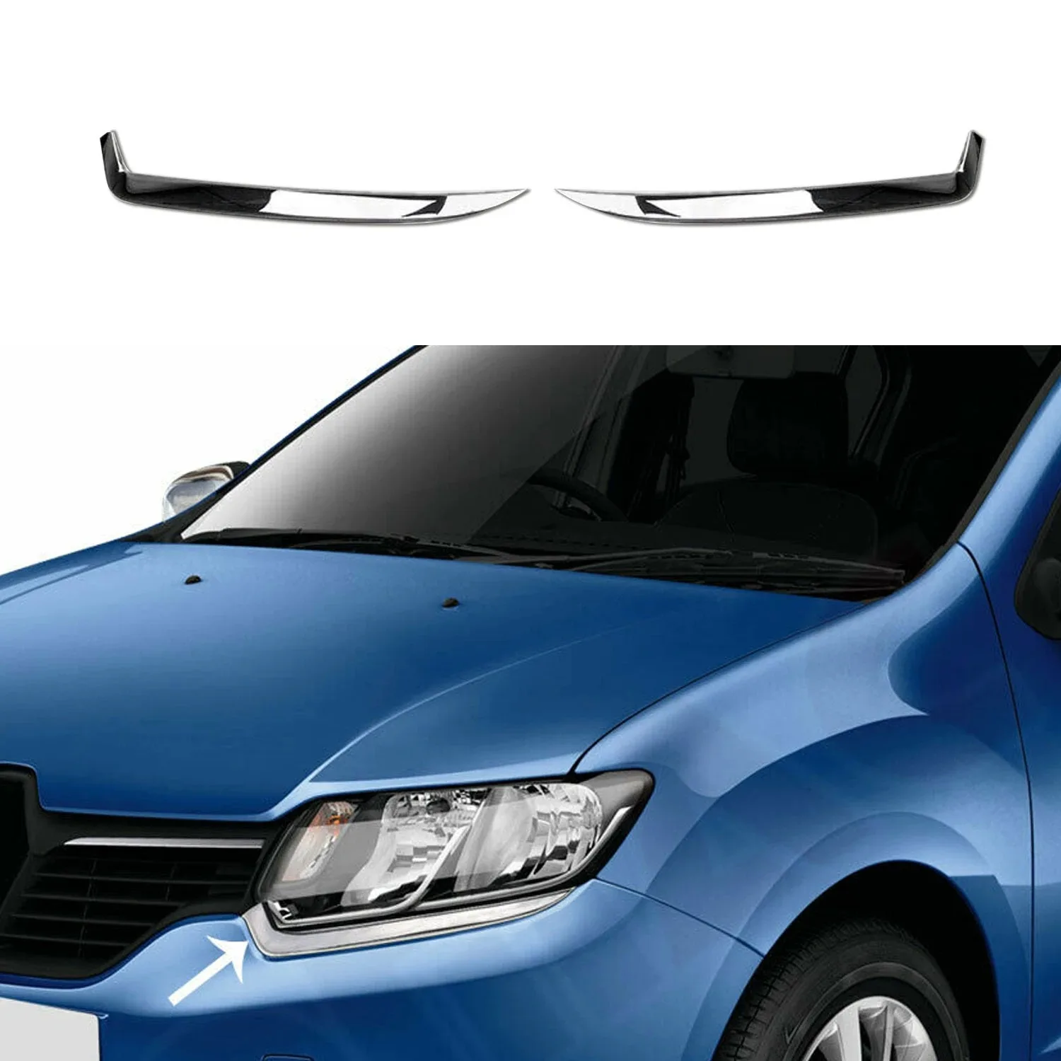 Хромированный налобный фонарь Renault Symbol, 2 шт., нержавеющая сталь (2013-2017)
Хромированный налобный фонарь Renault Symbol, 2 шт., нержавеющая сталь (2013-2017)