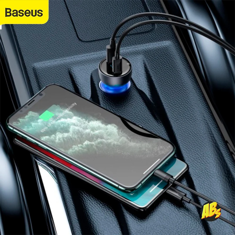 Baseus автомобильный зарядный адаптер CCKX-C0G USB A + Type C QC 4.0 3.0 PD 65Вт 5А быстрая зарядка