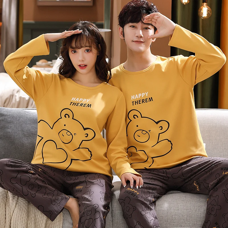 2022 autumn high quality comfortable couple suit long-sleeved pajamas cotton cartoon male and female pajamas suit
2022 autumn high quality comfortable couple suit long-sleeved pajamas cotton cartoon male and female pajamas suit