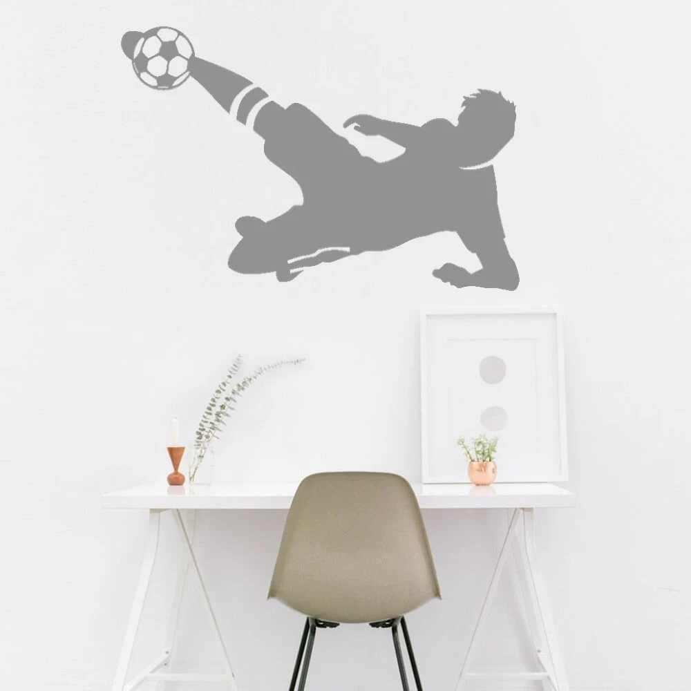 Colored Ball Soccer Silhouette Wall Stickers For Boys Bedroom Decals Art Decor A0044 | Дом и сад