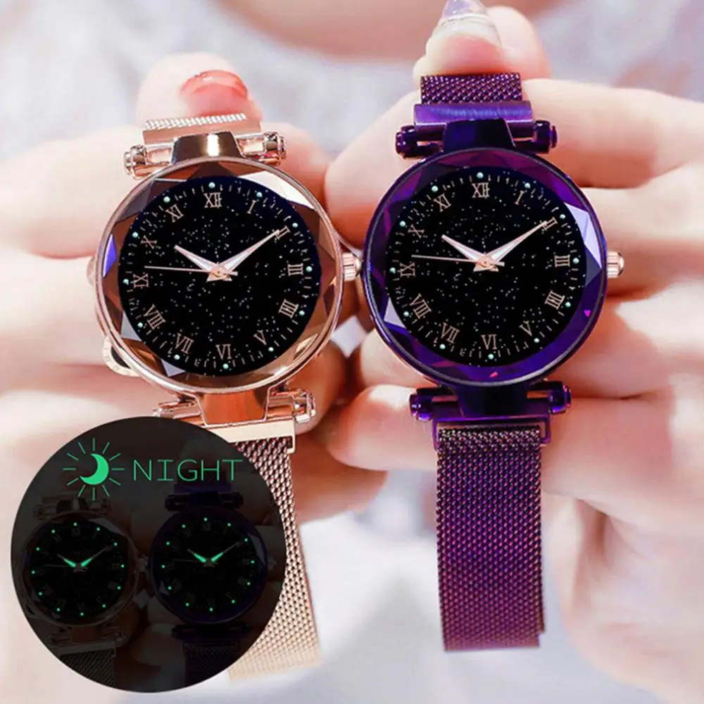 Women Starry Sky Watch Star Flowers Magnet Buckle Ladies Bracelet Quartz Watch Gift Female Wrist Watches Clock montres femmes
Women Starry Sky Watch Star Flowers Magnet Buckle Ladies Bracelet Quartz Watch Gift Female Wrist Watches Clock montres femmes