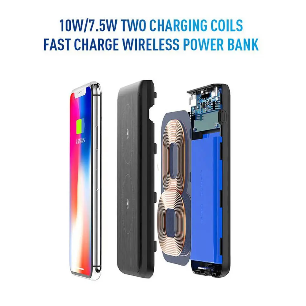 Беспроводное зарядное устройство 3-в-1 Qi Smart Quick Charge для iPhone X XR XS 8/Galaxy S6 S7 S8 S9 S10