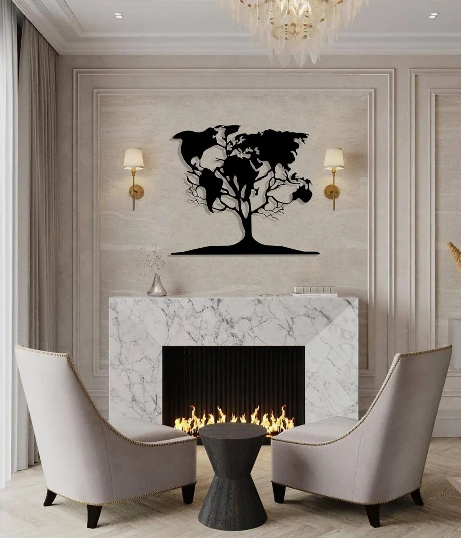 Creative World Map Large world map with Tree design premium quality Made with 2mm steel Home Decor Living Room Silent Wall
Creative World Map Large world map with Tree design premium quality Made with 2mm steel Home Decor Living Room Silent Wall