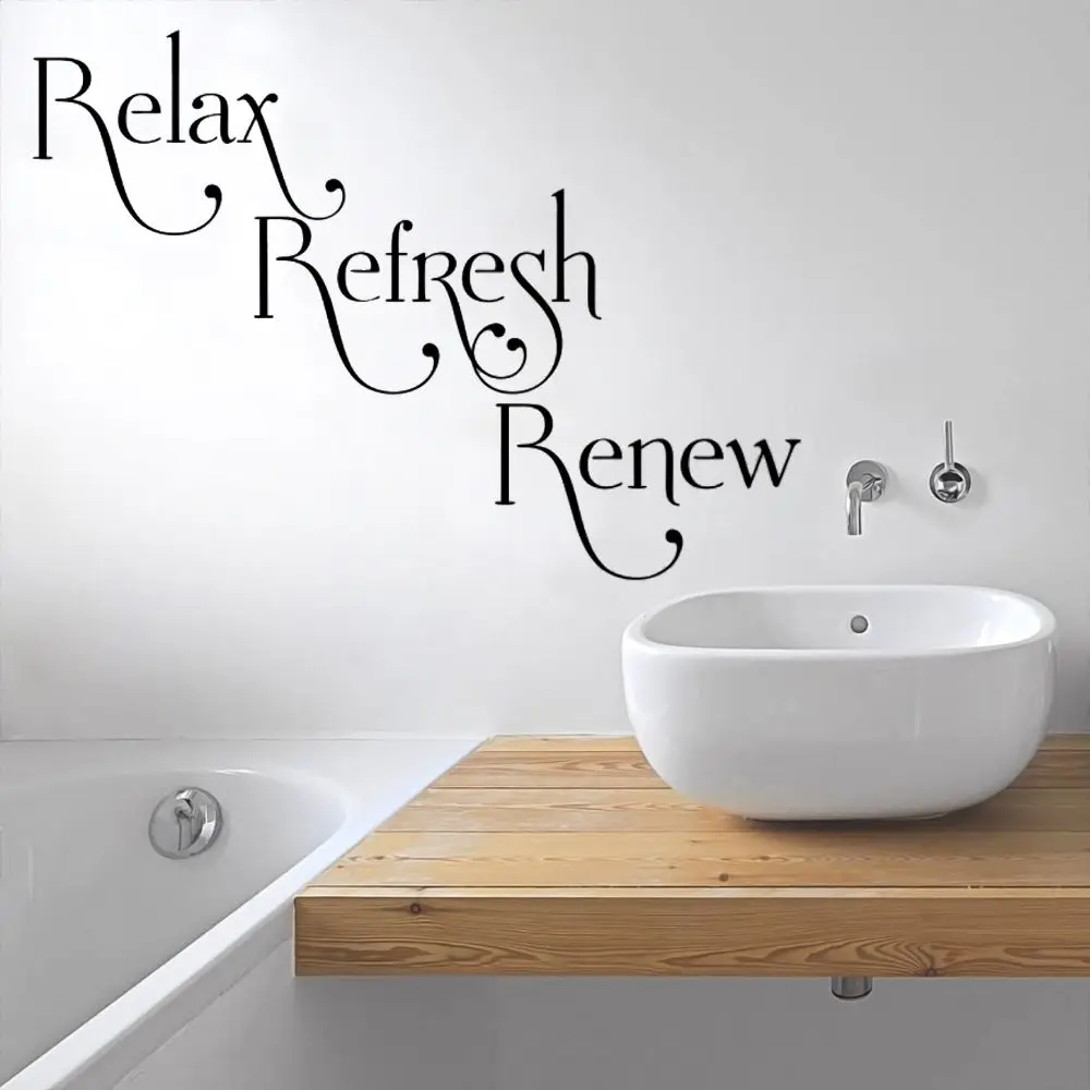 Relax Refresh Renew Wall Vinyl Sticker Decal Waterproof Bathroom Decoration Removable A001840
Relax Refresh Renew Wall Vinyl Sticker Decal Waterproof Bathroom Decoration Removable A001840