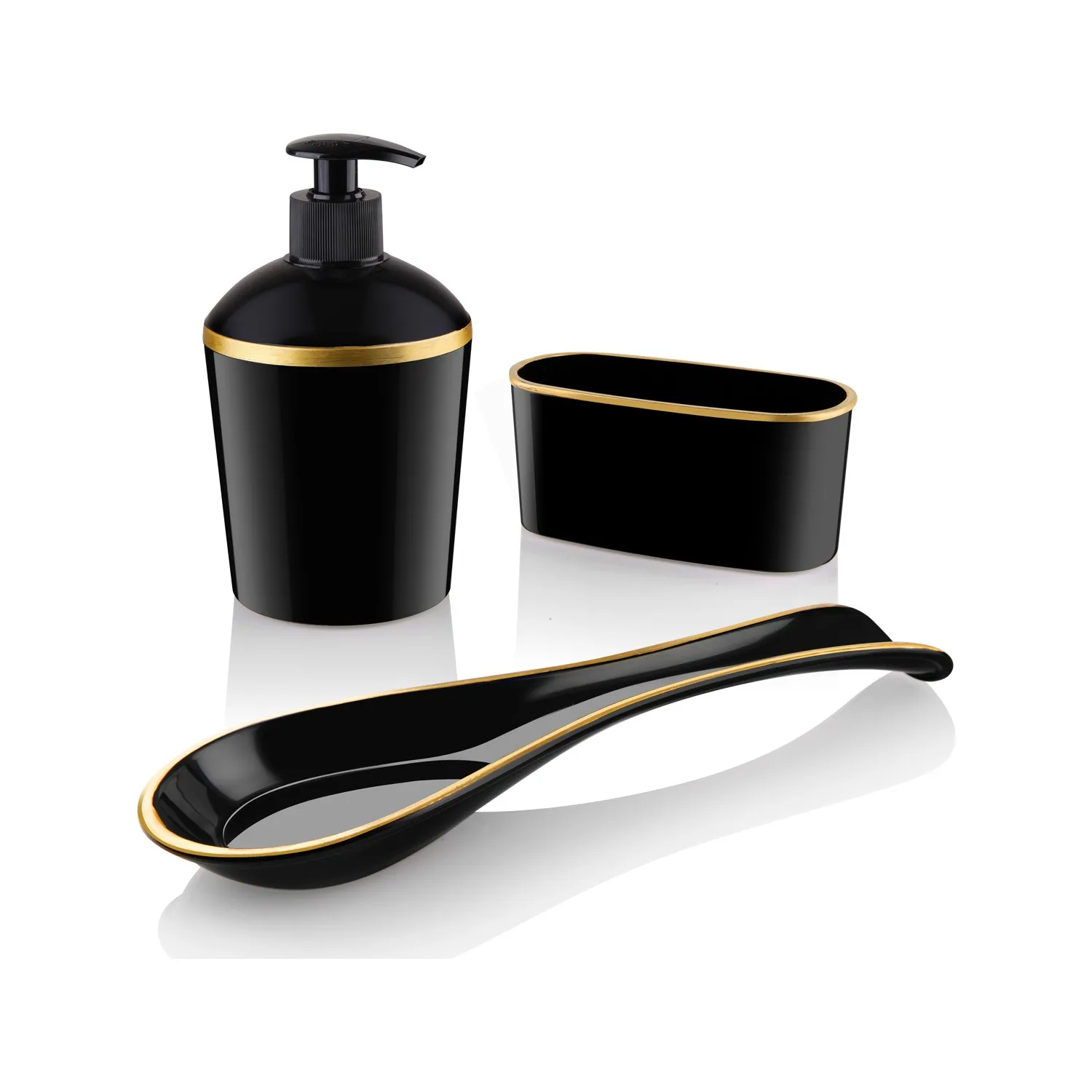 3 in 1 Refillable Soap Dispenser, Sponge Holder And Spoon Rest - Kitchen Organizer Set For Cleaning Tools - Dishwashing
3 in 1 Refillable Soap Dispenser, Sponge Holder And Spoon Rest - Kitchen Organizer Set For Cleaning Tools - Dishwashing