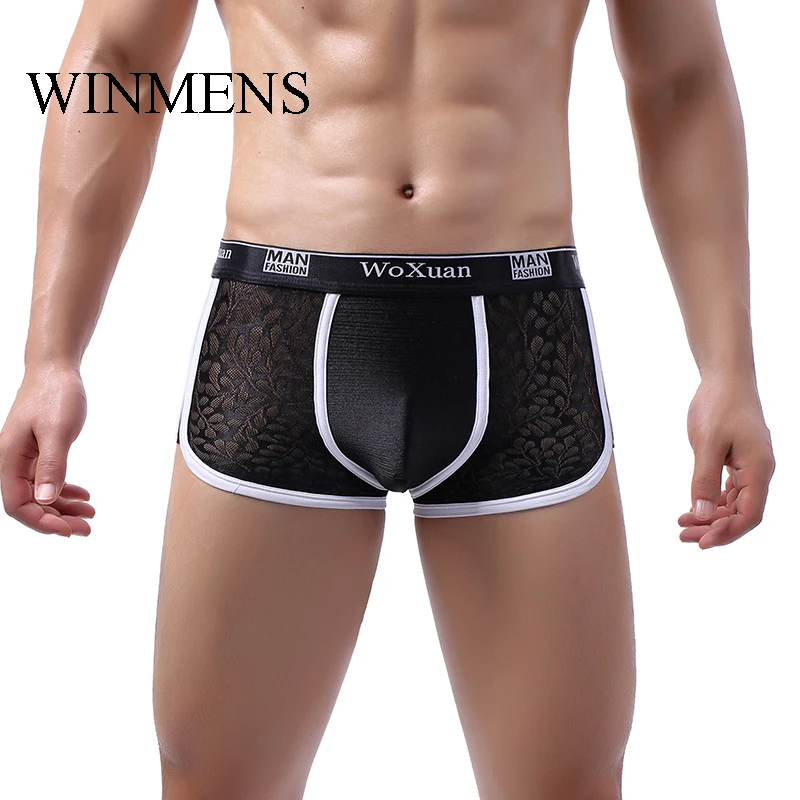 Men's Trunks Lace Patchwork Hollowed Out Boxer Shorts Bulge Pouch Low Rise Comfortable Casual Panties
Men's Trunks Lace Patchwork Hollowed Out Boxer Shorts Bulge Pouch Low Rise Comfortable Casual Panties