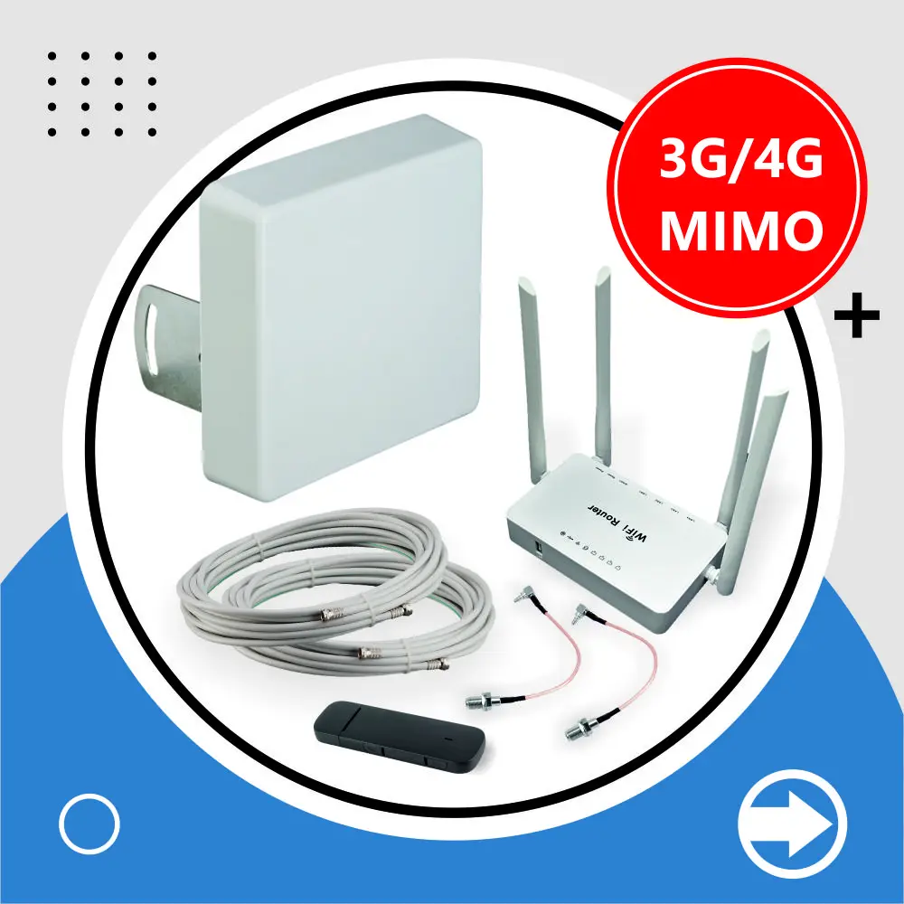 Комплект для интернета на дачу Wi-Fi роутер ZBT WE1626 Модем 4g Huawei E3372 Антенна 3G/4G 15дБ 18дБ