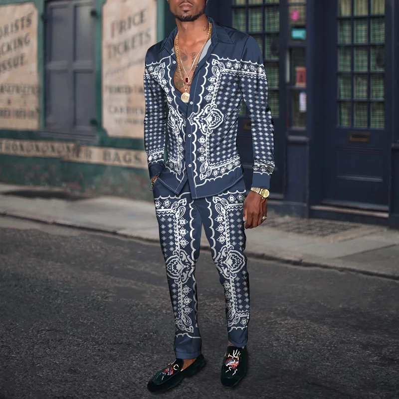 New 2022 Spring/Summer Men's Shirt Casual Suit Court Style Retro Large Size Long Sleeve Cardigan + Pants 3d Printing 2 Piece Set
New 2022 Spring/Summer Men's Shirt Casual Suit Court Style Retro Large Size Long Sleeve Cardigan + Pants 3d Printing 2 Piece Set