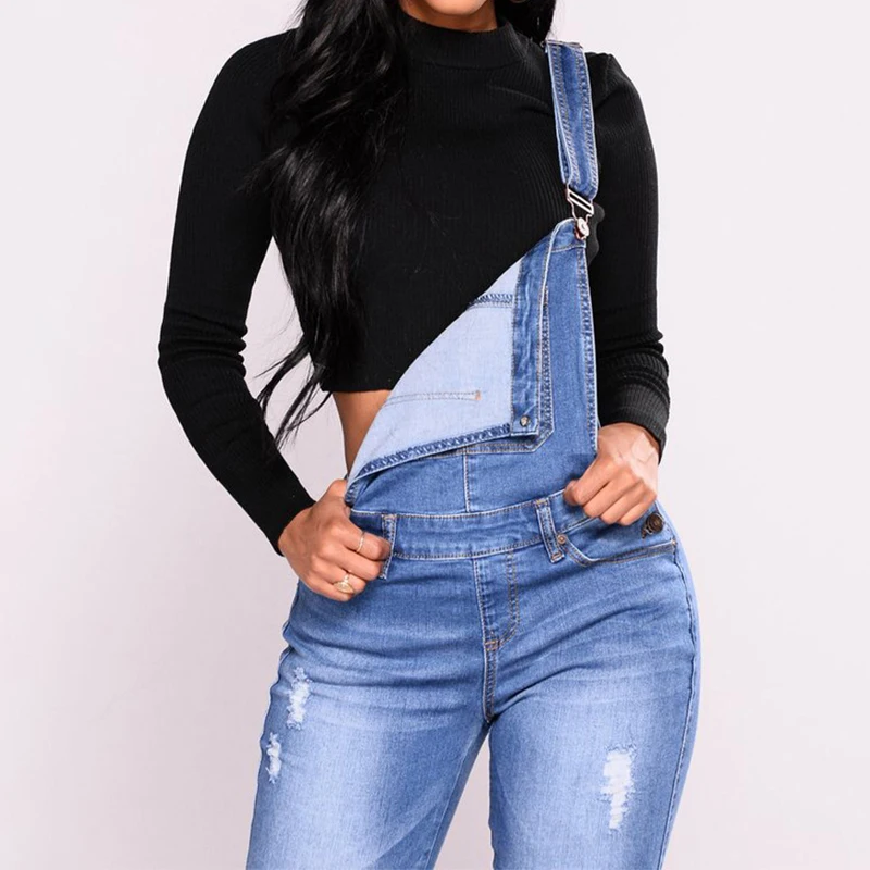 Women Overalls Jeans With Holes In Their Straps Straightforward Tight Calf Jeans Rompers Denim Jumpsuit Jeans Overalls for Women
Women Overalls Jeans With Holes In Their Straps Straightforward Tight Calf Jeans Rompers Denim Jumpsuit Jeans Overalls for Women
