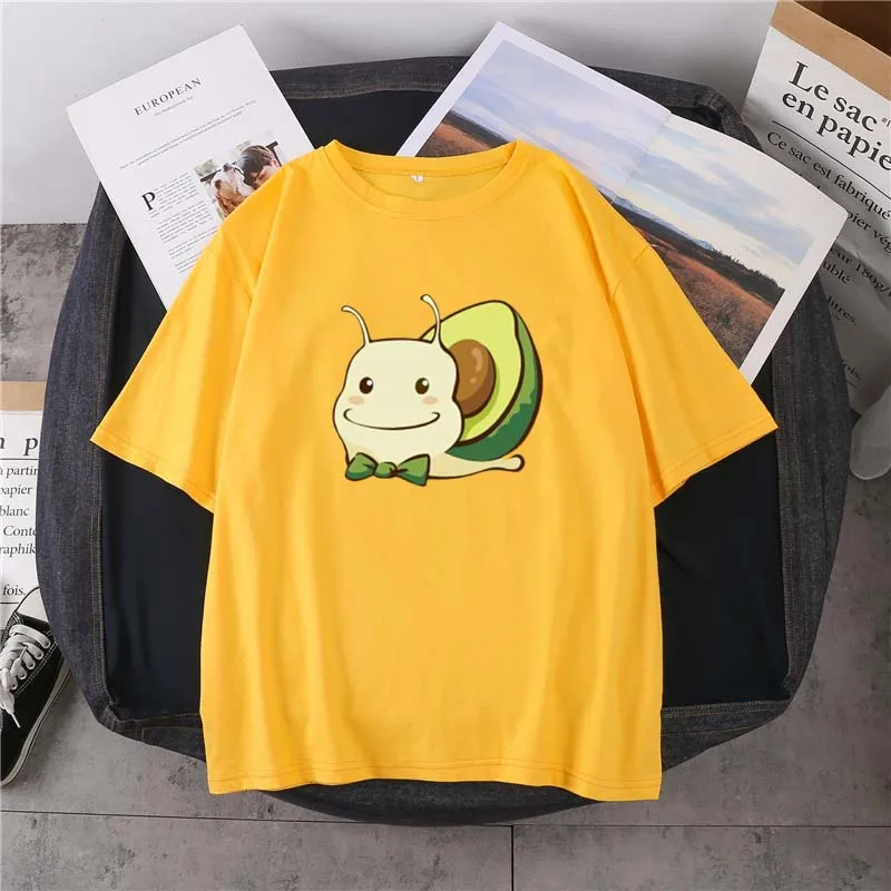 Summer New Style Avocado Snail Neutral T-Shirt Pure Cotton Round Neck Harajuku 14-Color Short-Sleeved Casual Daily Cute Top
Summer New Style Avocado Snail Neutral T-Shirt Pure Cotton Round Neck Harajuku 14-Color Short-Sleeved Casual Daily Cute Top