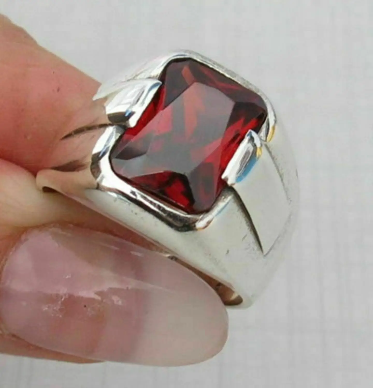 Men's Ring 925 Sterling Silver Handmade Turkish Jewelry Ruby Stone All Size
Men's Ring 925 Sterling Silver Handmade Turkish Jewelry Ruby Stone All Size