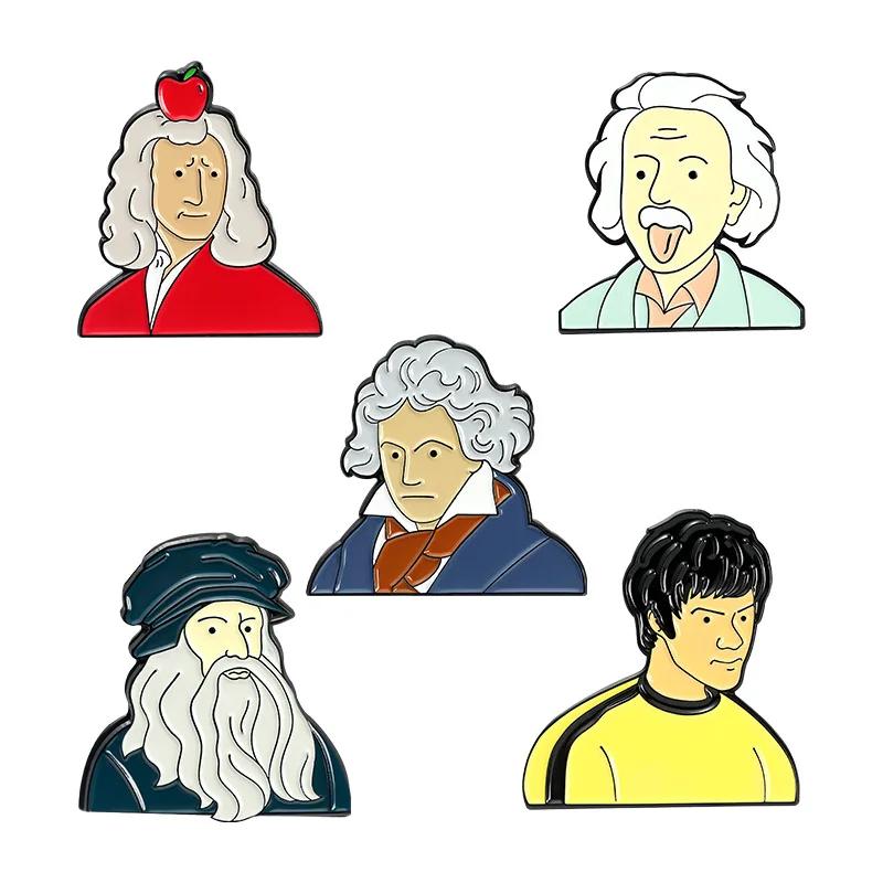 Cute Artist Creative Bruce Lee Einstein Beethoven Character Exquisite Enamel Pins Brooch Personalized Accessories Badges Fashion
Cute Artist Creative Bruce Lee Einstein Beethoven Character Exquisite Enamel Pins Brooch Personalized Accessories Badges Fashion