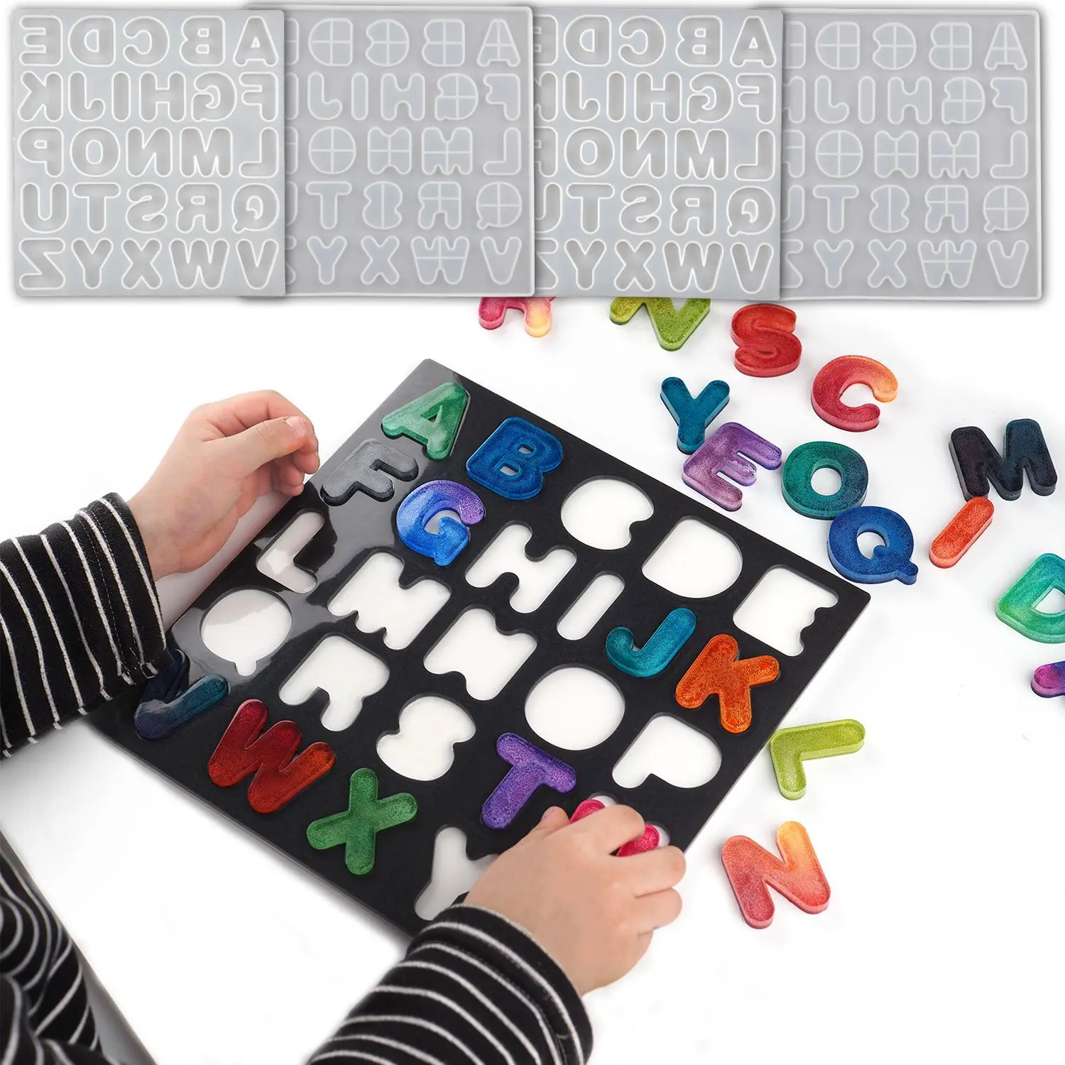 DIY Resin Crystal Epoxy Silicone Mold Letter Board Literacy Set English Alphabet Mirror Silicone Resin Mold
DIY Resin Crystal Epoxy Silicone Mold Letter Board Literacy Set English Alphabet Mirror Silicone Resin Mold