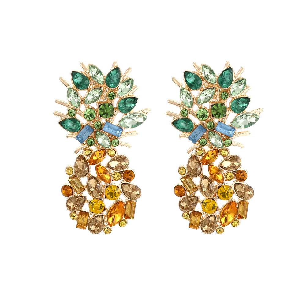 New Cute Colorful Rhinestone Pineapple Earrings Fashion Metal Crystal Plant Fruit Drop Earrings For Women Jewelry
New Cute Colorful Rhinestone Pineapple Earrings Fashion Metal Crystal Plant Fruit Drop Earrings For Women Jewelry