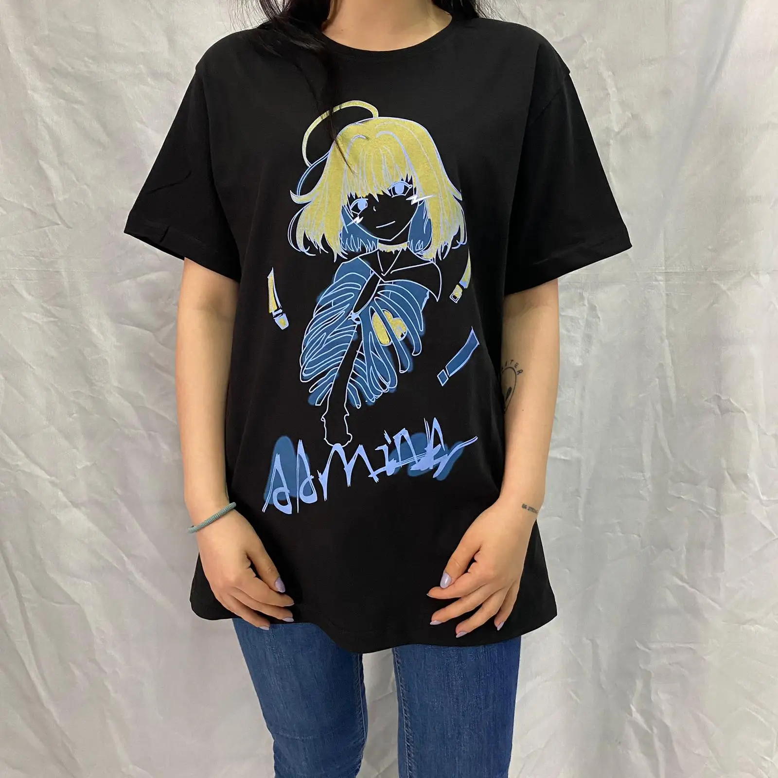 Black Harajuku Aesthetic Mingliusili Unisex T-shirt Fashion Cotton O Neck Top Female TShirt on Street Trend 2021 New Summer
Black Harajuku Aesthetic Mingliusili Unisex T-shirt Fashion Cotton O Neck Top Female TShirt on Street Trend 2021 New Summer