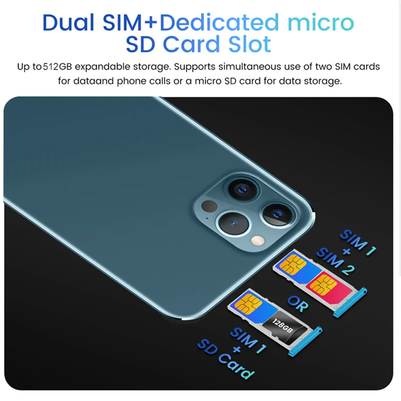 Global Version i12 Pro Max 6.7-inch Smartphone 12GB RAM 512GB ROM 4800mAh Android 9.1 Unlocked 4G 5G Mobilephone Support Google 
Global Version i12 Pro Max 6.7-inch Smartphone 12GB RAM 512GB ROM 4800mAh Android 9.1 Unlocked 4G 5G Mobilephone Support Google