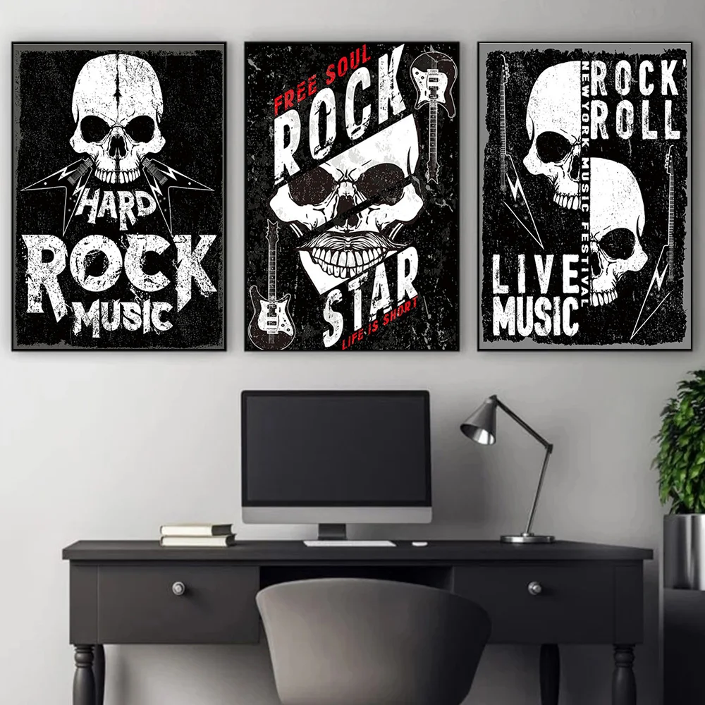 Abstract Skull Rock Music Canvas Painting Black and White Poster and Print Picture for Living Bedroom Room Wall Art Home Decor
Abstract Skull Rock Music Canvas Painting Black and White Poster and Print Picture for Living Bedroom Room Wall Art Home Decor